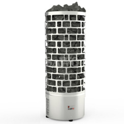 Электрокаменка Sawo Aries Tower Round ARI3-90Ni2 + пульт Saunova 2.0. Фото 2